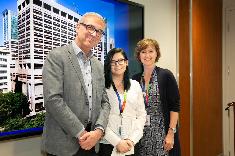 Dr. Gary Newton with Diamond Rose Torno Bursary recipient Krista Schleicher (centre) and Lynn Ardizzi