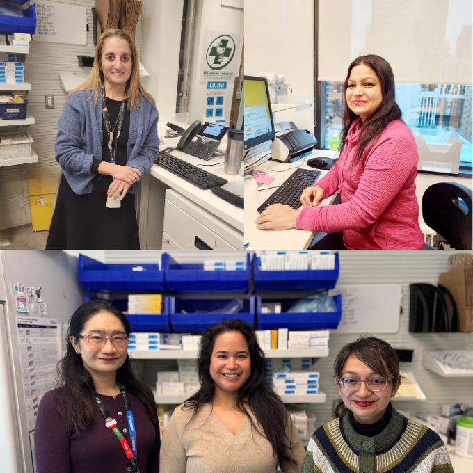 Collage of five pharmacists at Sinai Health