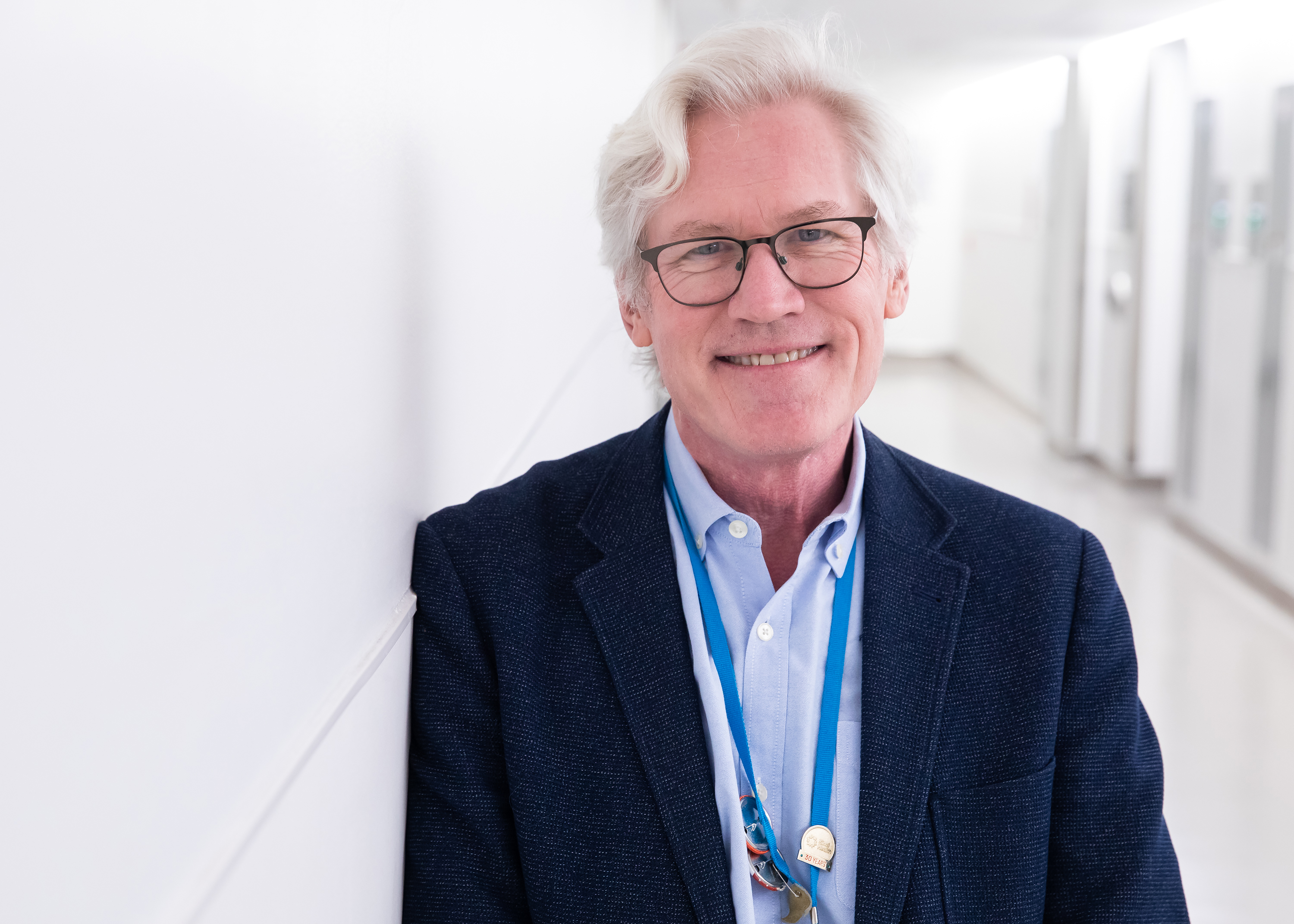 Dr. Jonathan Hunter in the hallway at Mount Sinai’s Chris Hugh Sharp Cancer Centre.