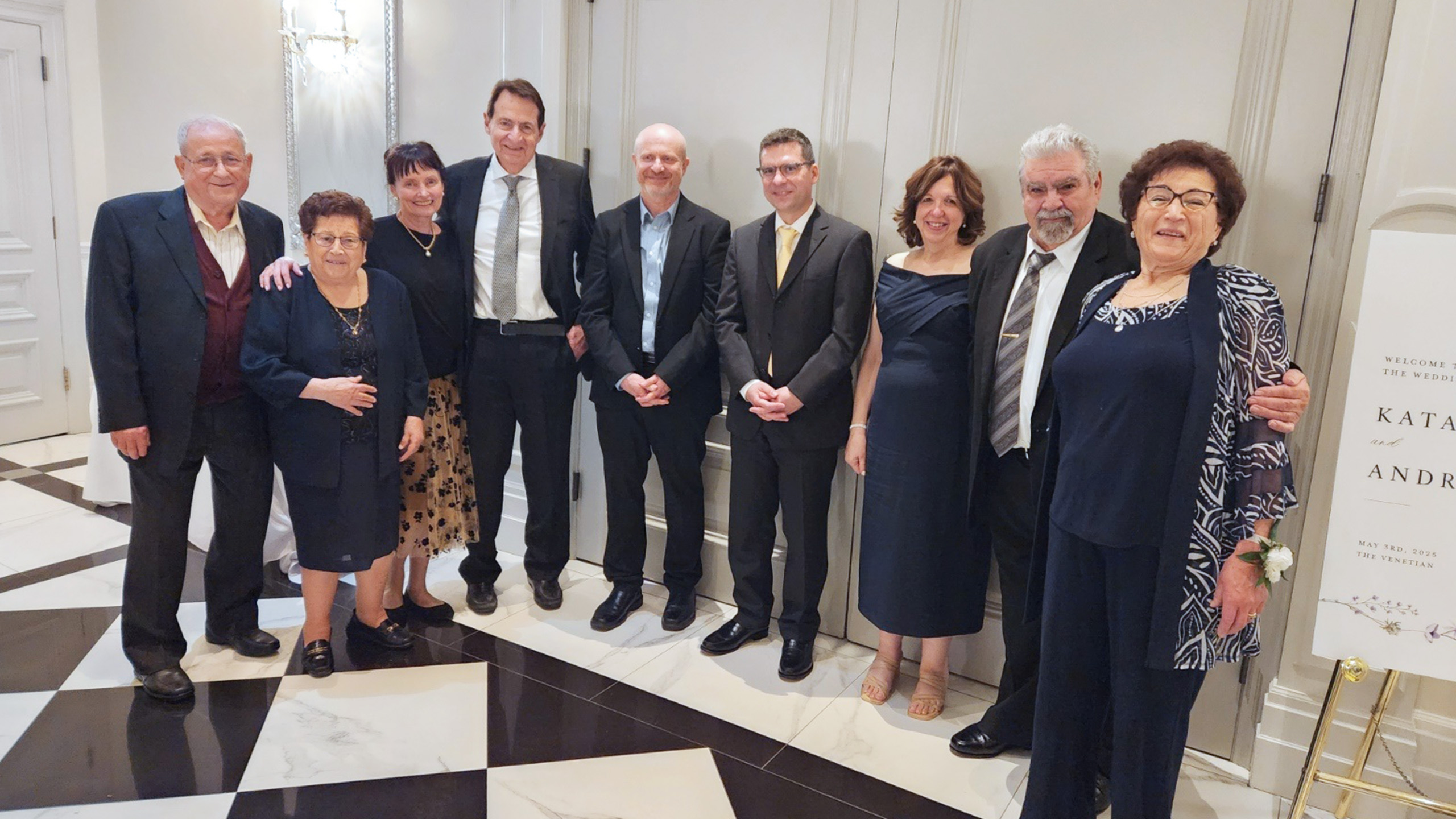 a group of people dressed for a wedding