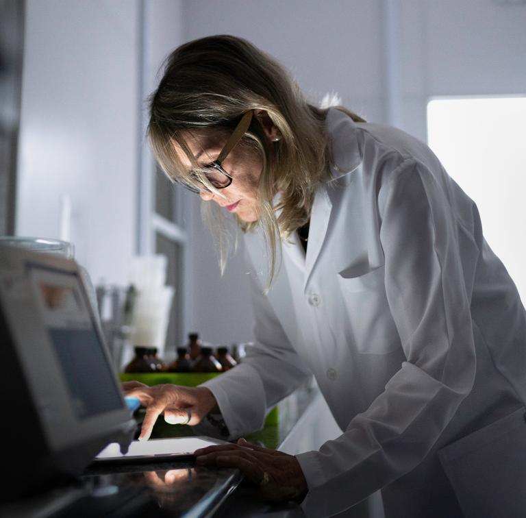 woman in lab
