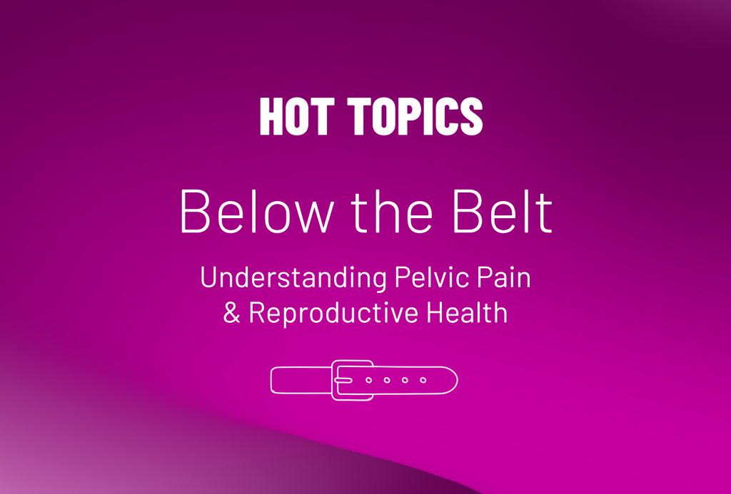 Text that reads Hot Topics Below The Belt and a belt icon