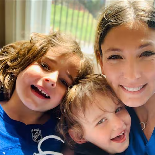 Inge Neal with her sons, Hudson and Charlie   
