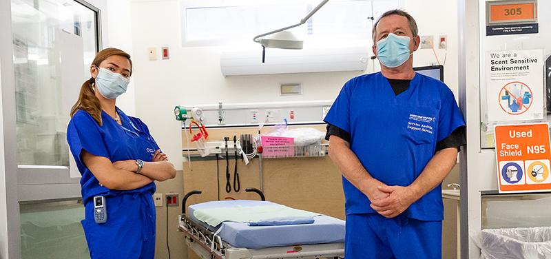 Two clinic service assistants and support staff