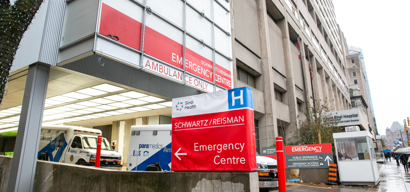 Emergency Centre ambulatory entrance of Mount Sinai Hospital.