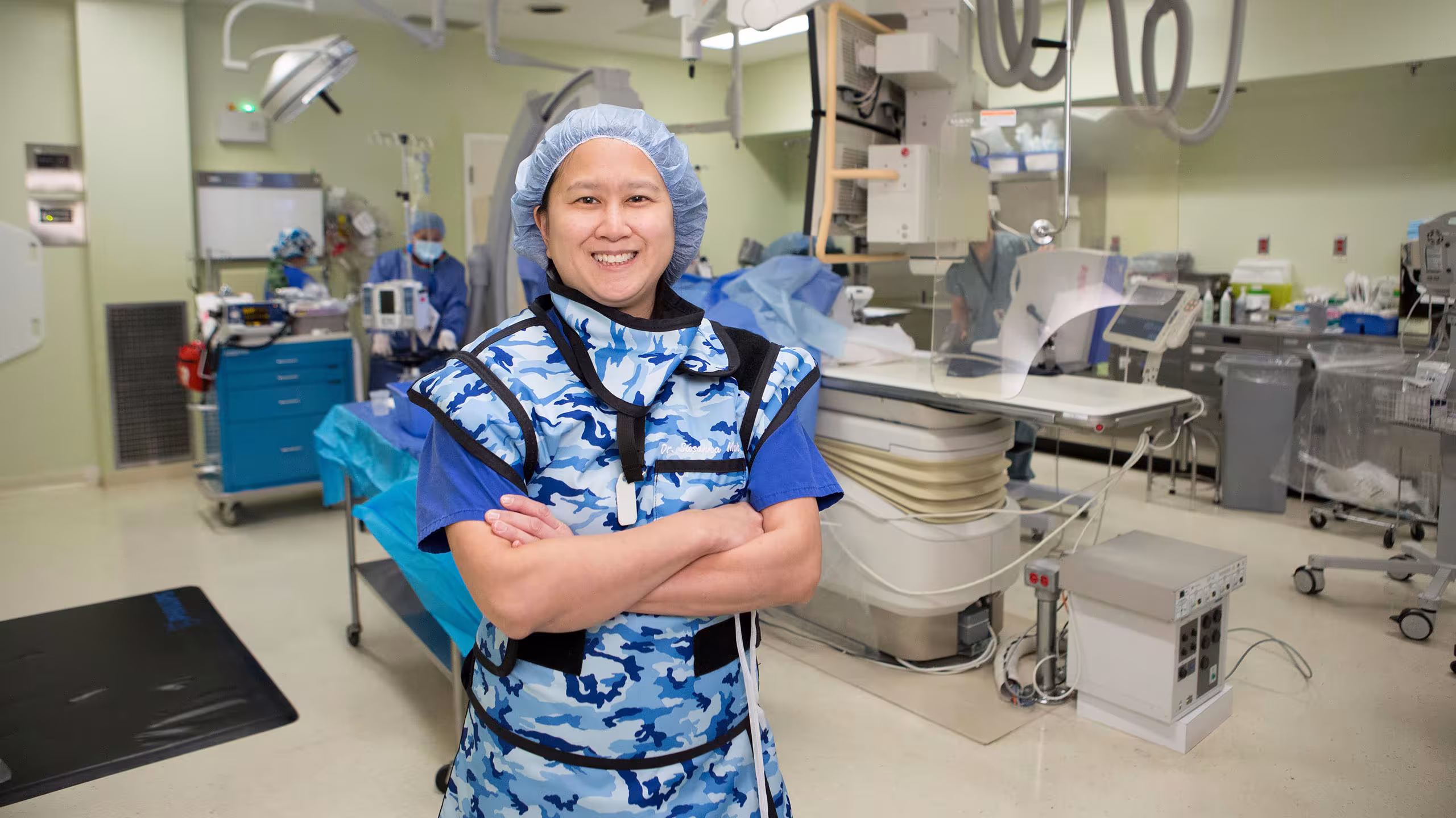Female doctor in a hospital room