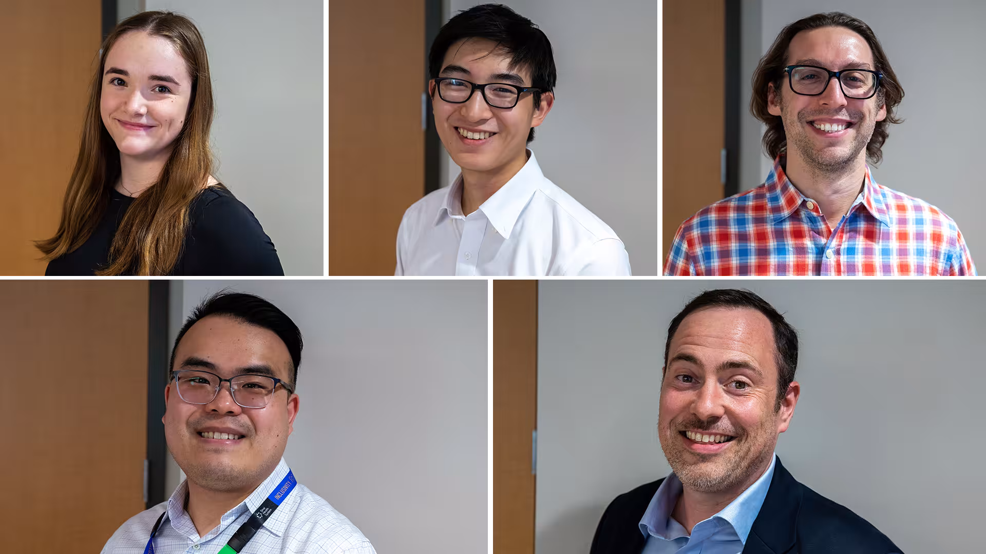 Collage of five headshots of the winners of this year's scholarships, bursaries and awards.