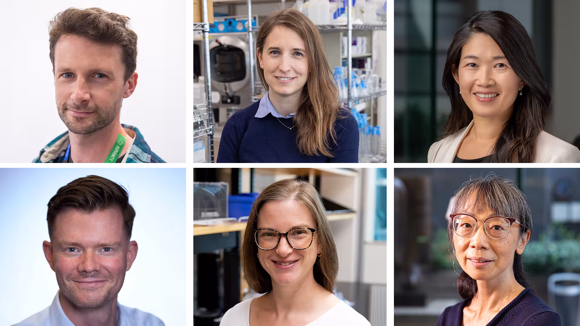 Collage of Drs. Kieran Campbell, Diane Haakonsen, Rayjean Hung, Hartland Jackson, Katherine Stewart and Mei Zhen.