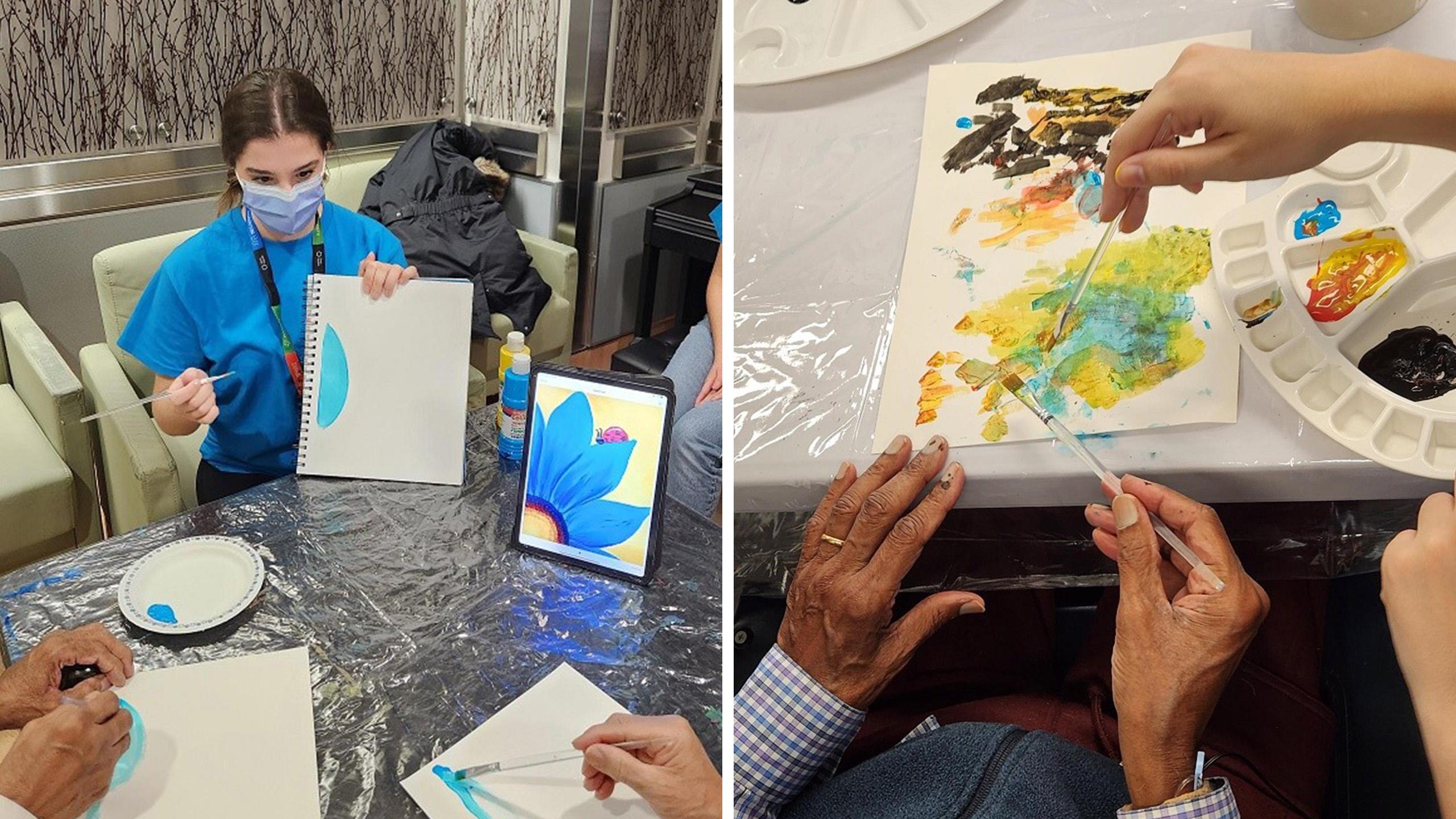 MAUVE volunteers painting