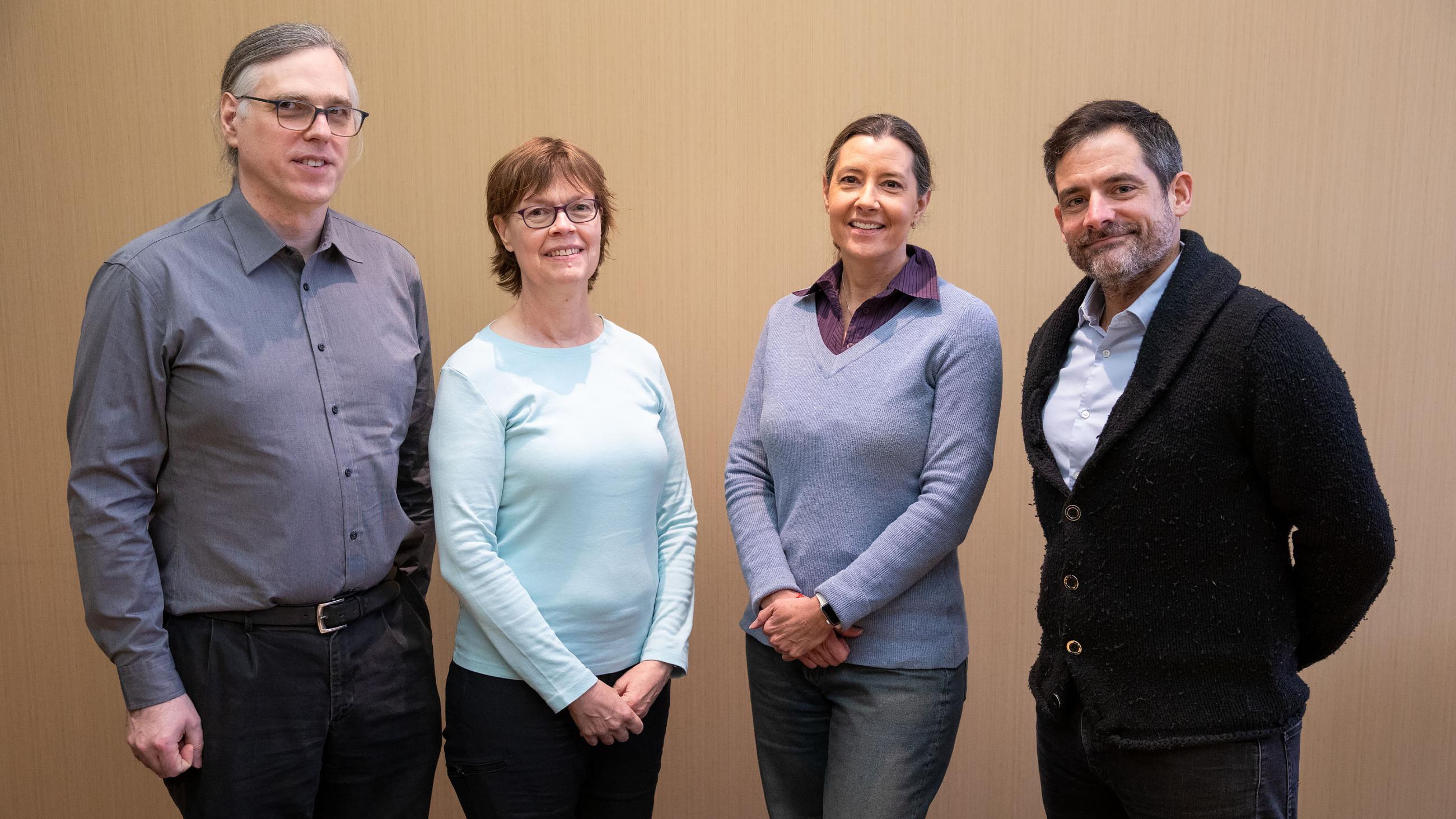 Drs. John Sled, Lauryl Nutter, Lise Phaneuf and Daniel Schramek standing alongside one another. 