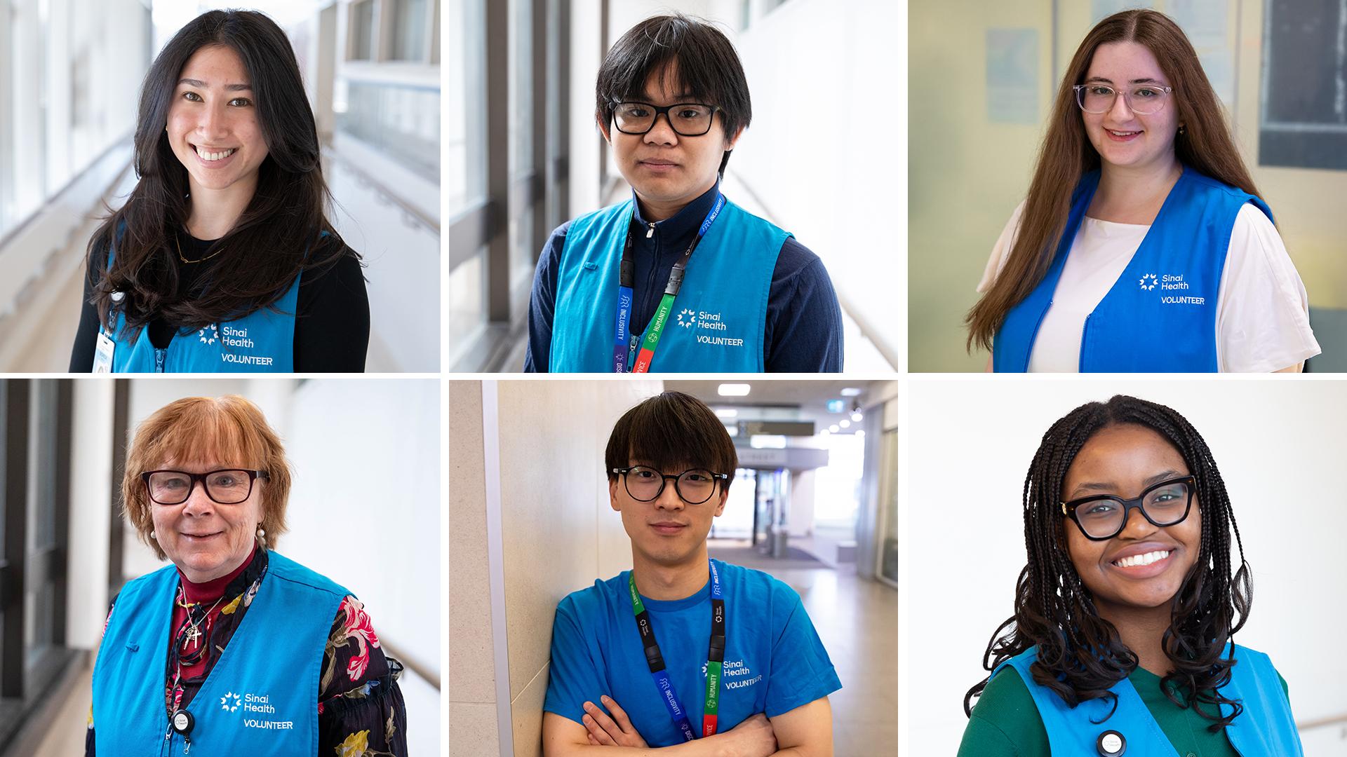 Six volunteers from across Sinai Health, including Mount Sinai and Hennick Bridgepoint Hospitals