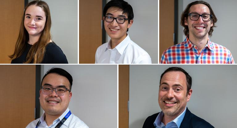 Collage of five headshots of the winners of this year's scholarships, bursaries and awards.
