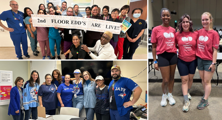 A collage of photos of people at Sinai Health