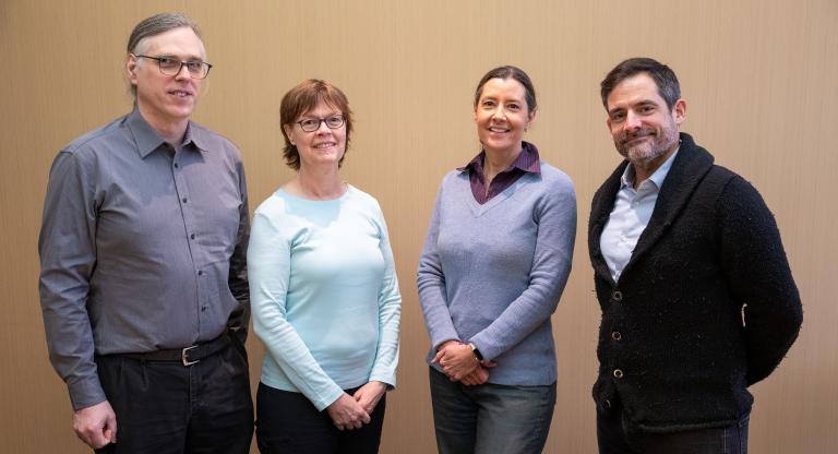 Drs. John Sled, Lauryl Nutter, Lise Phaneuf and Daniel Schramek standing alongside one another. 