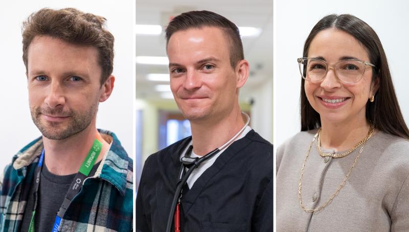 collage of three headshots representing the awarded early career researchers, two white males and a while female