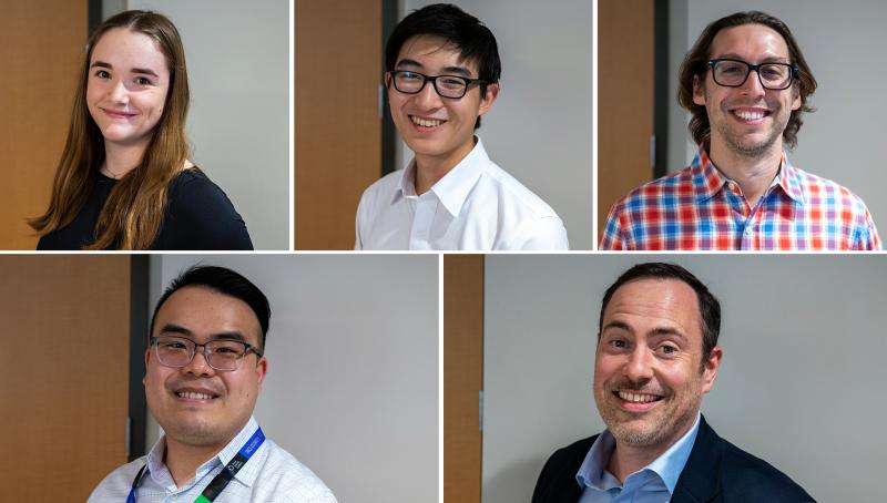 Collage of five headshots of the winners of this year's scholarships, bursaries and awards.