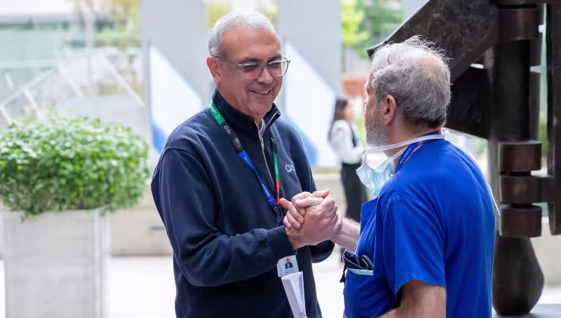 Dr. Gary Newton attends the farewell celebrations at Mount Sinai Hospital. 