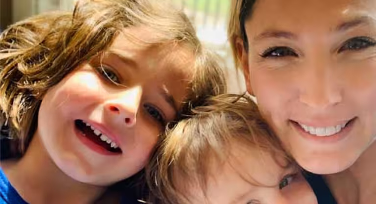 Inge Neal with her sons, Hudson and Charlie   