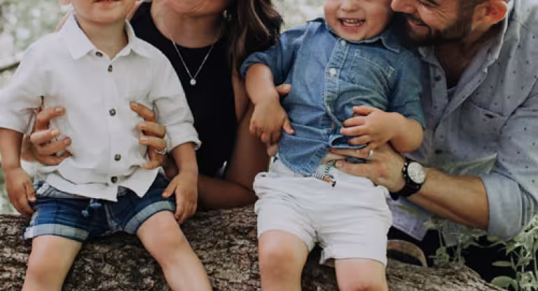 Lauren and Joe with their twin boys, Elijah and Jakoby