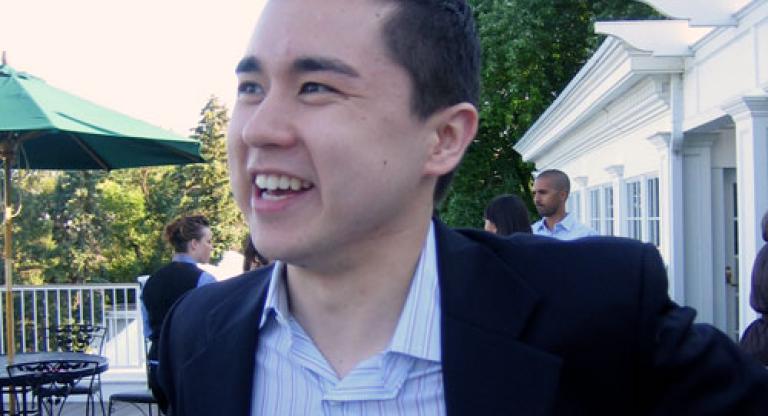 Smiling young man wearing suit