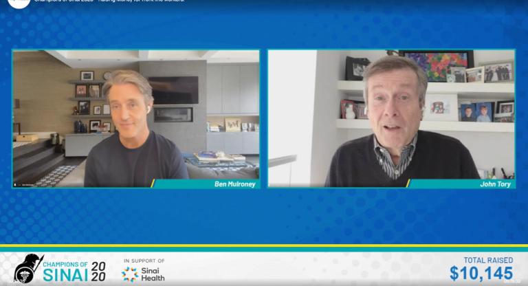 Ben Mulroney and John Tory participating in the Sinai Live event