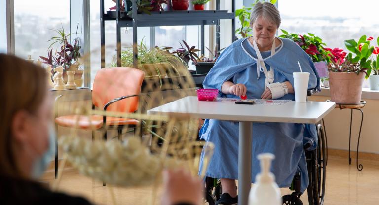 patient at Bridgepoint doing Therapeutic Recreation activities 