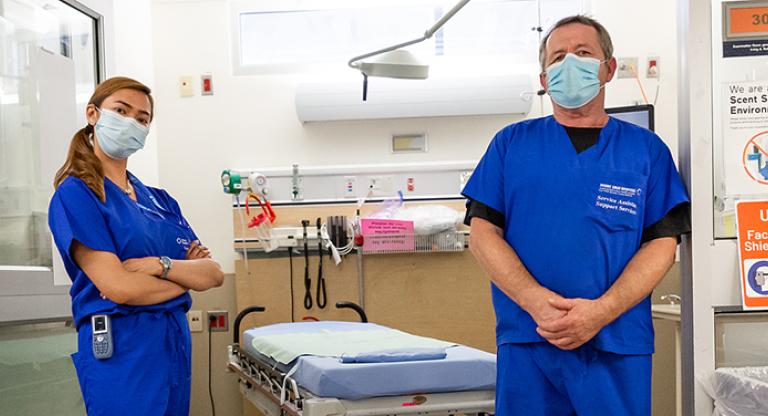 Two clinic service assistants and support staff