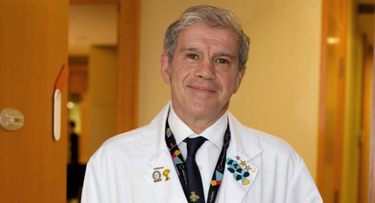 Physician in lab coat