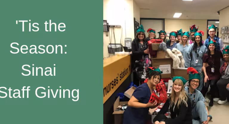 Mount Sinai staff dressed in holiday outfits 