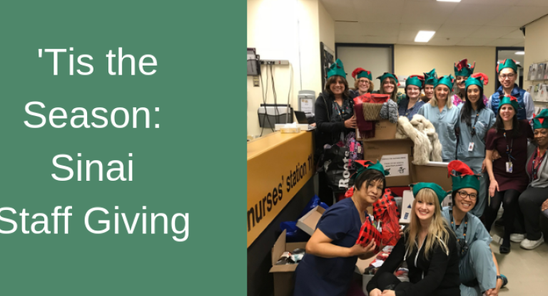 Mount Sinai staff dressed in holiday outfits