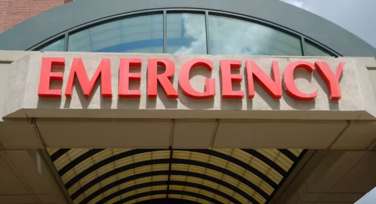 Entrance to an emergency department
