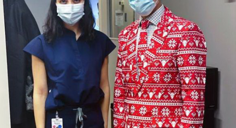 Nazanin poses next to Dr. Mazzulli.