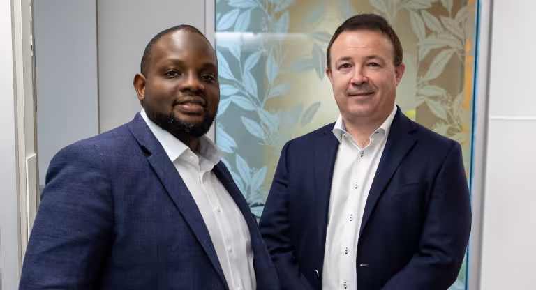 Head shots of Sinai Health oncologists, Dr. Abdulazeez Salawu (left) and Dr. Geoffrey Watson (right).