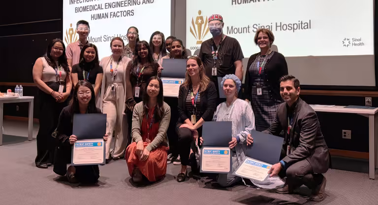 Sinai Health staff posing with their awards.