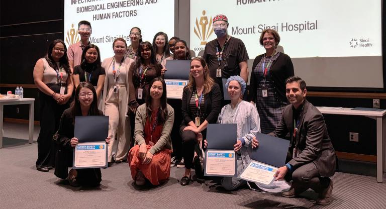 Sinai Health staff posing with their awards.