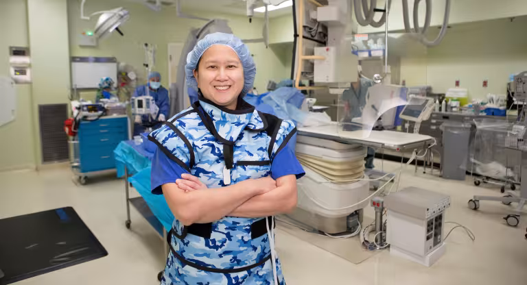 Female doctor in a hospital room