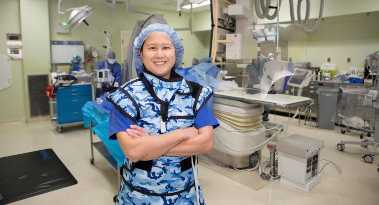 Female doctor in a hospital room