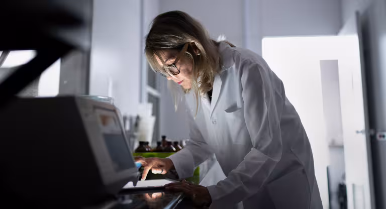 woman in lab