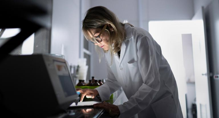 woman in lab
