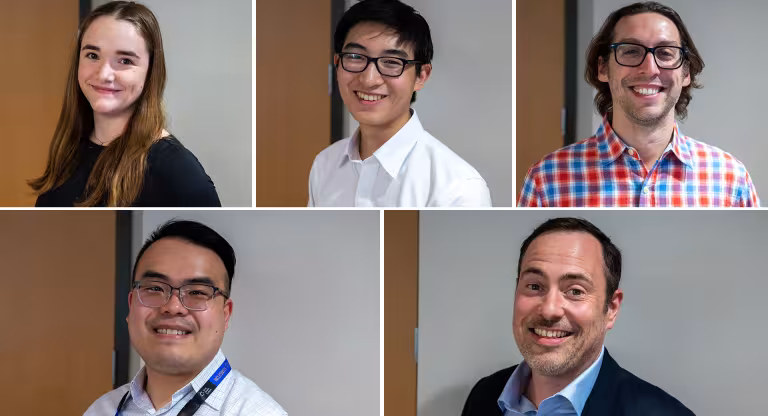 Collage of five headshots of the winners of this year's scholarships, bursaries and awards.