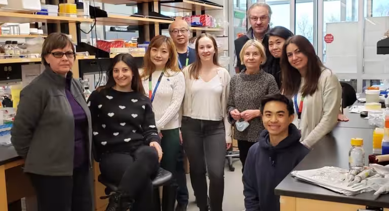Photo of Dr. Andras Nagy and his lab team. 
