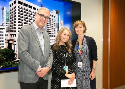 Dr. Gary Newton with Diamond Valerie Fine Bursary recipient Katelyn Portelli (centre) and Lynn Ardizzi